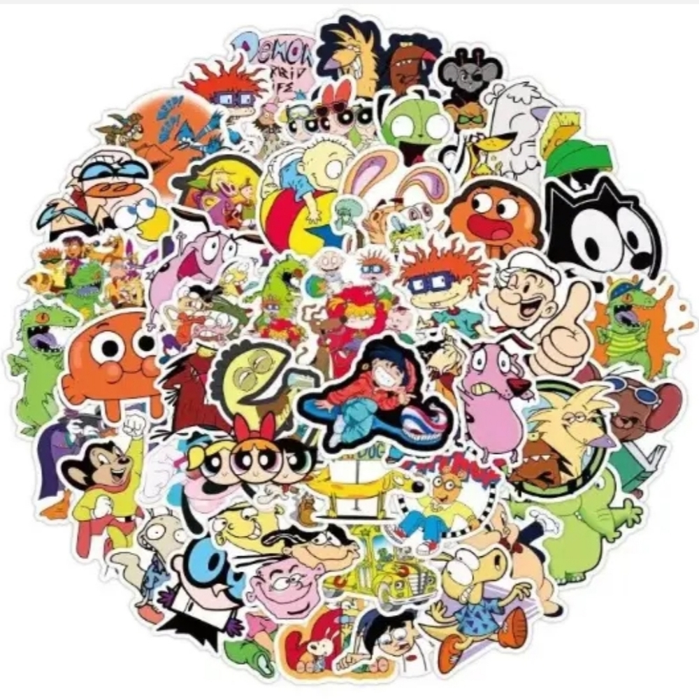 90's Cartoons Mix Stickers 1 Pack of 20 stickers Decals Great for Laptop - Picture 1 of 1
